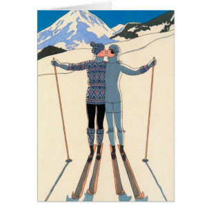 Art Déco vintage, Amants en Neige par George Barbi
