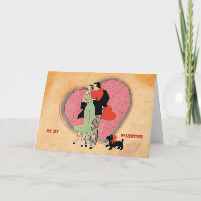 Art Deco Vintage ~ Be My Valentine Holiday Card (Front)