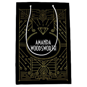 Art Deco Vintage Black and Gold Gift Bag