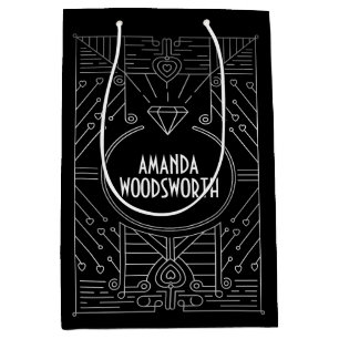Art Deco Vintage Black and Silver Gift Bag