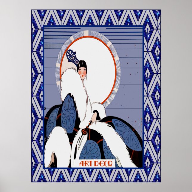 Art déco vintage (bleu) (Devant)