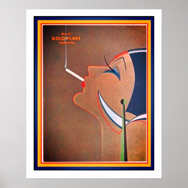 Art Deco Vintage Cigaret Ad Poster  (Front)