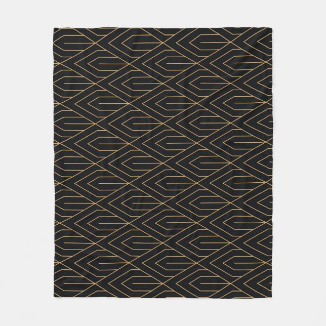 Art Deco: vintage geometric wallpaper. Fleece Blanket (Front)