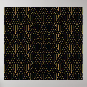Art Deco: vintage geometric wallpaper. Poster