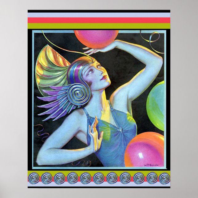 Art Deco Vintage Girl Poster (Front)
