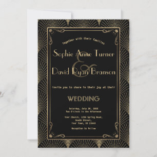 Art Déco vintage Grand Faire-part de mariage Gatsb