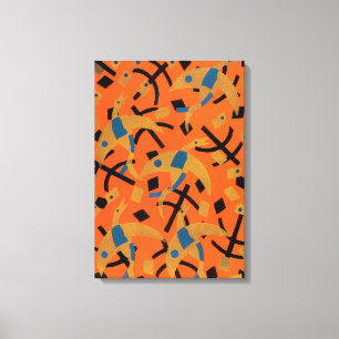 Art Déco vintage Jazz Pochoir Oiseaux dorés Animal