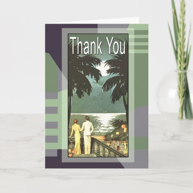 Art Deco Vintage Miami Beach Thank You (Front)