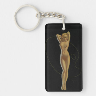 Art deco Vintage Pin up girl Art ♡ Keychain