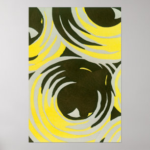 Art Déco vintage pochoir jazz cercles géométriques