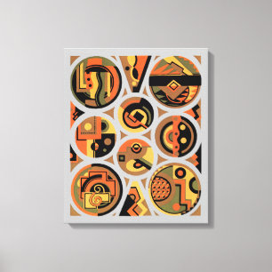 Art Déco vintage pochoir jazz cercles géométriques