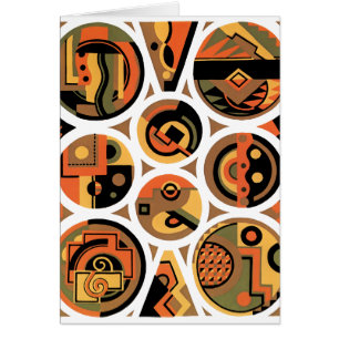 Art Déco vintage pochoir jazz cercles géométriques