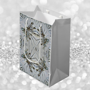 Art Deco Vintage Rhinestones Elegant Silvery Grey Medium Gift Bag