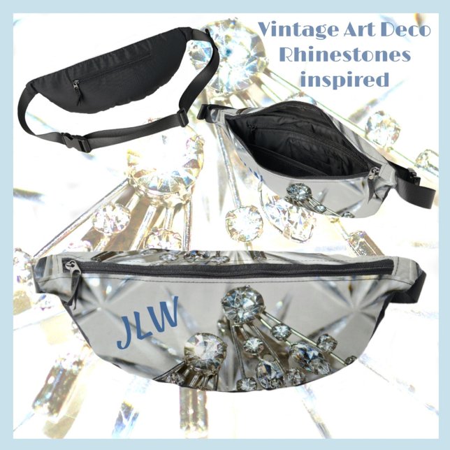 Art Deco Vintage Rhinestones Silvery Grey Fanny Pack (Creator Uploaded)