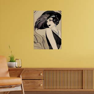 Art déco Vintage rugissement des années 20 Poster 