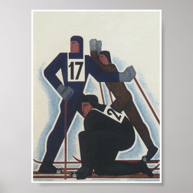Art Deco Vintage Ski Poster (Front)