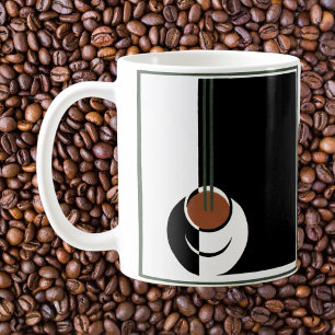 Art Déco vintage, Tasse de café avec vapeur