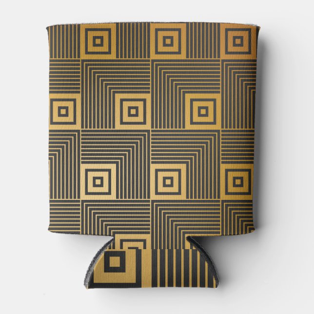 Art Deco Vintage Wallpaper Pattern Can Cooler (Front)