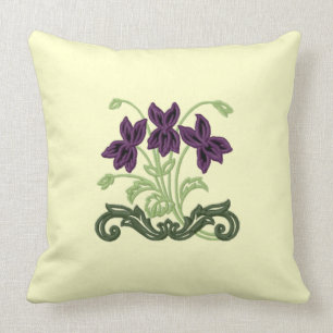 Art Deco Violets Throw Pillow
