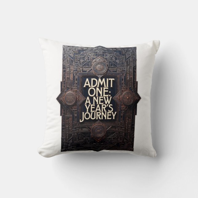 Art Deco VIP Pass T-Shirt, Premium New Year Throw Pillow (Front)