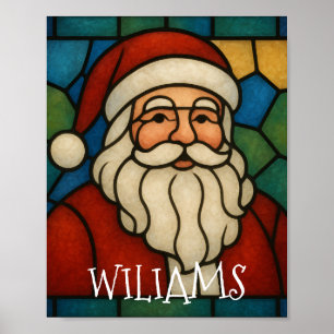 Art déco vitrail de Noël Santa personnalisé