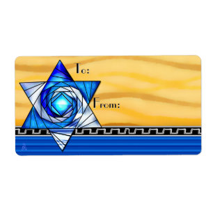 Art Déco Vitrail Magen David De Retour