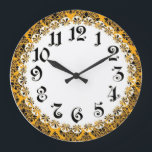 Art Deco Wall Large Clock<br><div class="desc">Great clock design. You will love it like others. Be free to use this design for other product you like or to customize and add your text. Follow me for more. Thank you. Have a nice day.</div>