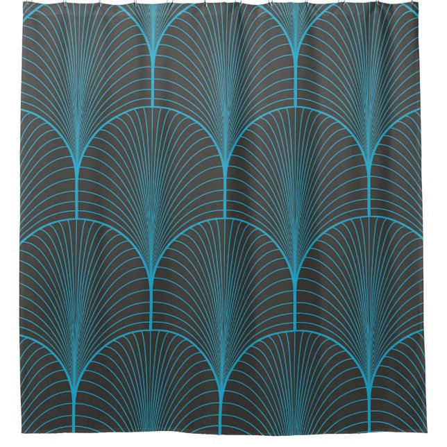 Art deco wallpaper: black and blue pattern (Front)