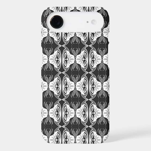 Art Deco wallpaper pattern - black and white Case-Mate iPhone Case (Back)