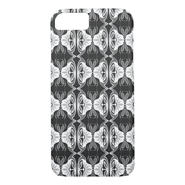 Art Deco wallpaper pattern - black and white Case-Mate iPhone Case (Back)