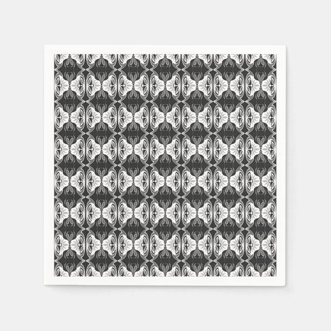 Art Deco wallpaper pattern - black and white Napkin (Front)