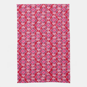 Art Deco Wallpaper Pattern, Burgundy Wine Kitchen Towel