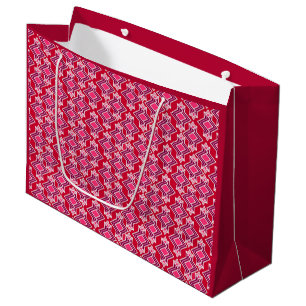Art Deco Wallpaper Pattern, Burgundy Wine Large Gift Bag