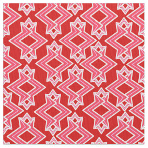 Art Deco Wallpaper Pattern, Dark Red and Pink Fabric