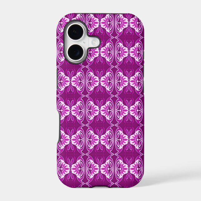 Art Deco wallpaper pattern - deep purple and white (Back)