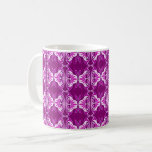 Art Deco wallpaper pattern - deep purple and white Coffee Mug<br><div class="desc">A vintage,  Art Deco wallpaper / tiled pattern - shades of plum,  white and violet,  with a solid deep purple / aubergnine / eggplant background</div>