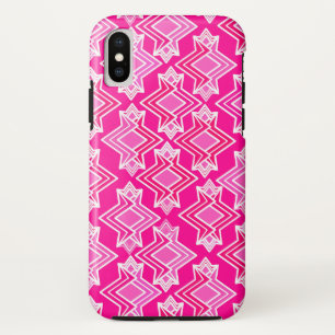 Art Deco Wallpaper Pattern, Fuchsia Pink iPhone XS Case