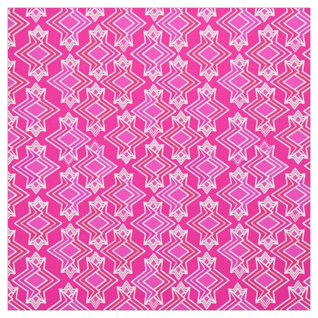 Art Deco Wallpaper Pattern, Fuchsia Pink Fabric (Swatch)