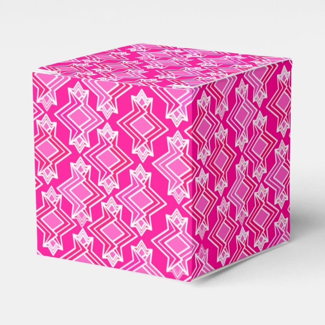 Art Deco Wallpaper Pattern, Fuchsia Pink Favor Box (Front Side)