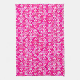 Art Deco Wallpaper Pattern, Fuchsia Pink Kitchen Towel
