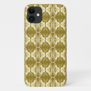 Art Deco wallpaper pattern - gold and white iPhone 11 Case