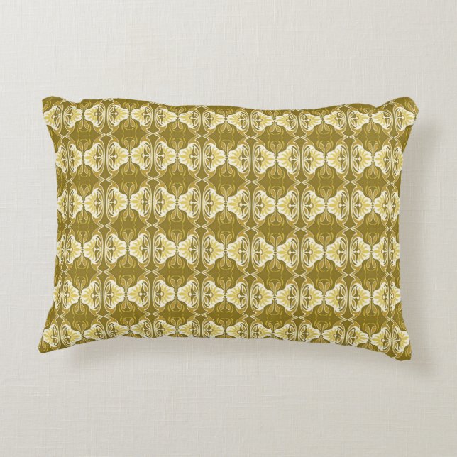 Art Deco wallpaper pattern - gold and white Decorative Pillow (Back)