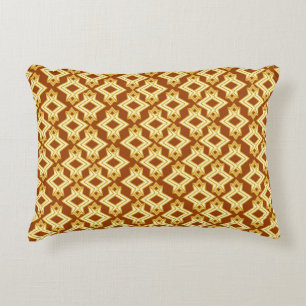 Art Deco Wallpaper Pattern, Golden Brown Accent Pillow