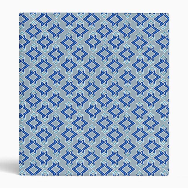 Art Deco Wallpaper Pattern, Grey / Grey and Blue Binder (Front)