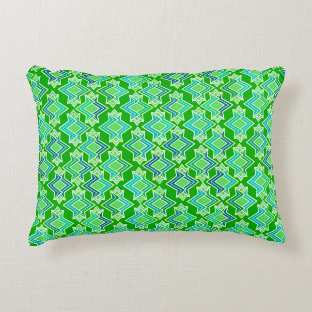 Art Deco Wallpaper Pattern, Jade Green Decorative Pillow (Front)