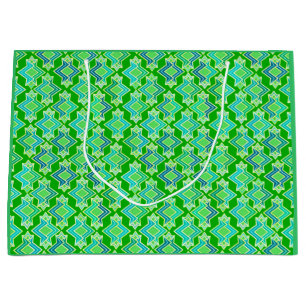 Art Deco Wallpaper Pattern, Jade Green Large Gift Bag