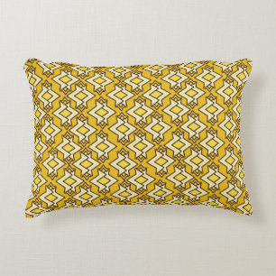 Art Deco Wallpaper Pattern, Mustard Gold Accent Pillow