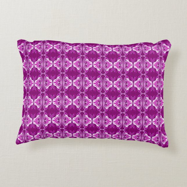 Art Deco wallpaper pattern - purple and white Accent Pillow (Back)