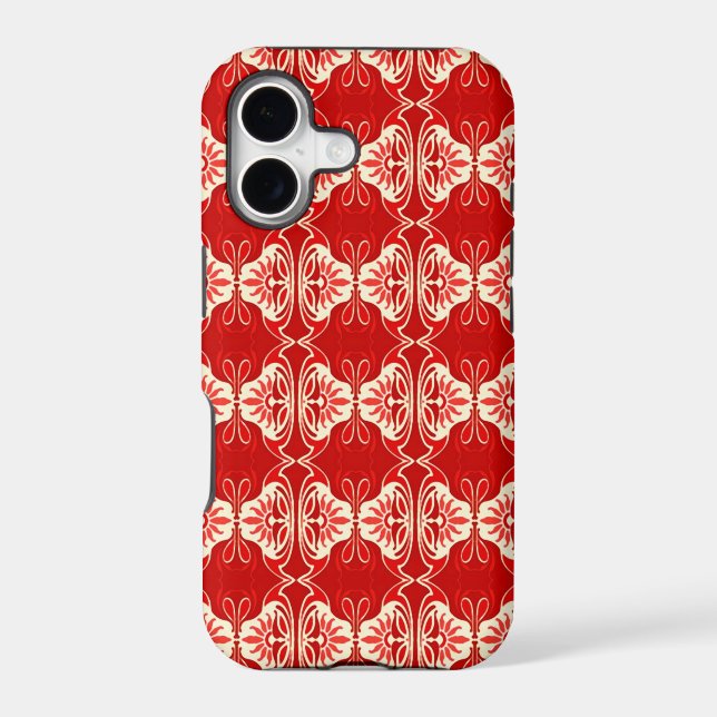 Art Deco wallpaper pattern - red and white (Back)