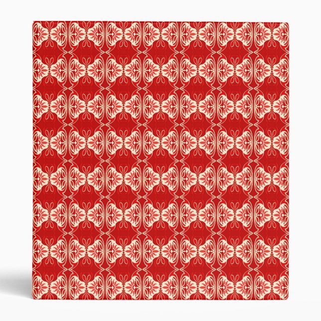 Art Deco wallpaper pattern - red and white Binder (Front)